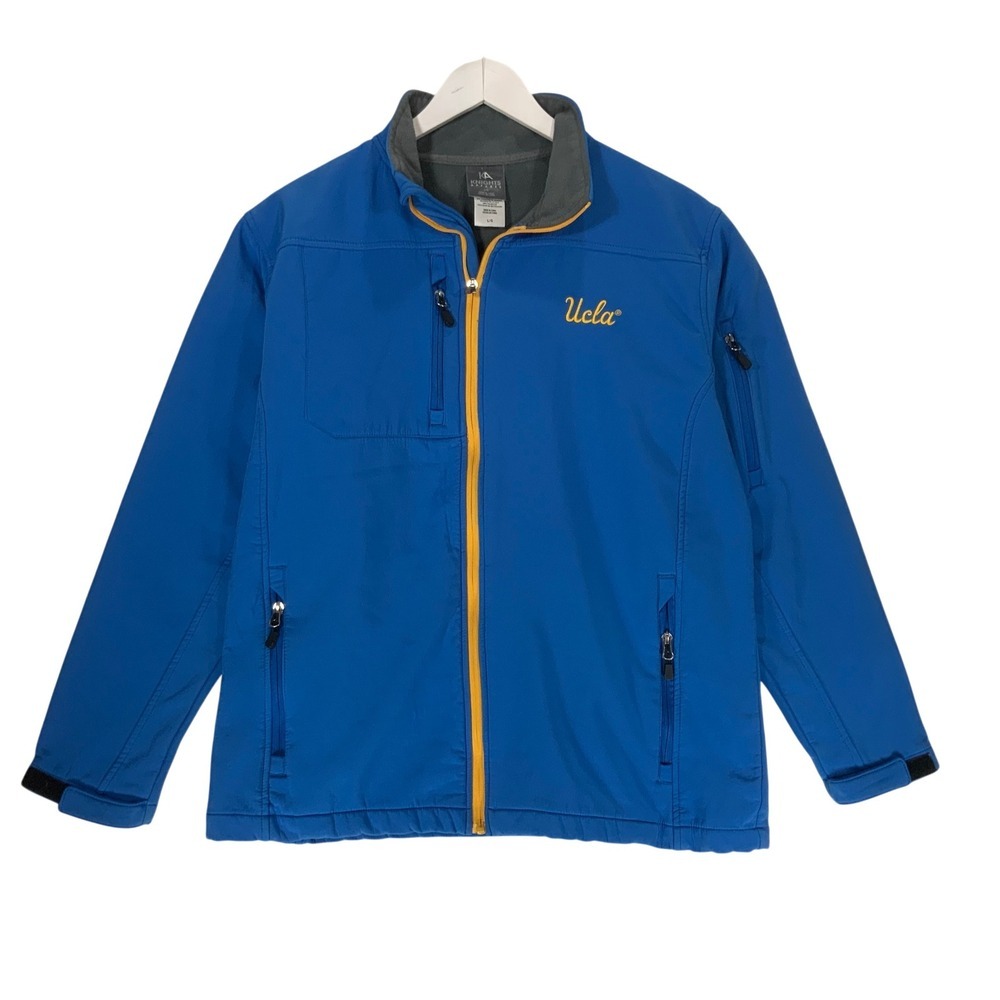 Knights Apparel UCLA Bruins Softshell Jacket Mens Lg Blue Full Zip Fleece Lined